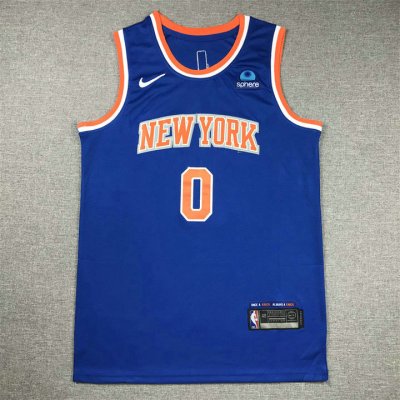 Maillot de Basket #0 Divincenzo Knicks Bleu Brodé